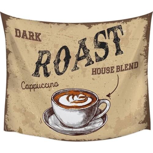 Coffee Retro Style Tapestry Wall Hanging Home Wall Decor Bedroom Tapestry Wall Hanging Yoga Mat Picnic Mat