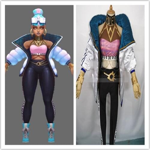 Anime Clothes Cosplay Costumes LOL Qiyana True Damage Real Hurt Band Suits lol Costumes Jacket Pants Customized A