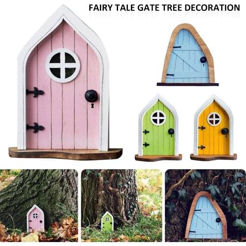 Cute Miniature Fairy Gnome Window Door Figurines Elf Home Yard Art Garden Sculpture Statues Decor Tree Sculpture Window Door