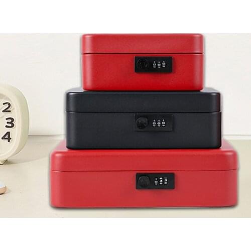 Mini Portable Security Safe Box Money Jewelry Storage Collection Box Home School Office Compartment Tray Password Lock Box L