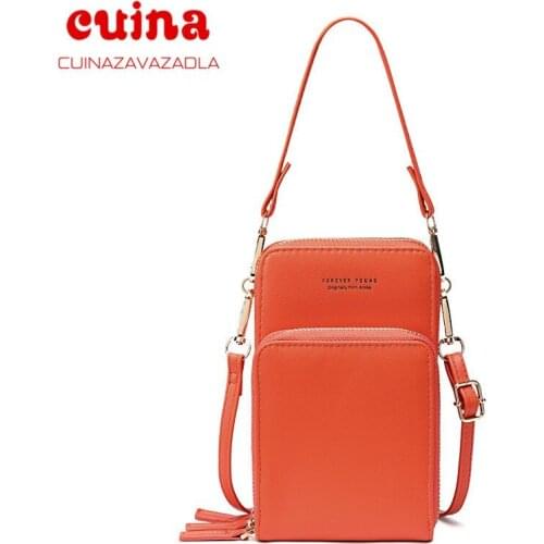 Fashion Women Bag Female Handbags Mobile Phone Bag Vertical Crossbody Bag Multi-function Ladies Shoulder Bag Wallet Card Bag