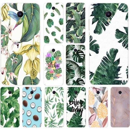 06AS Green Leaf Soft Silicone Back Cover Case for Meizu M5 M5C M5S Note M8 Lite X8 cover funda