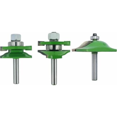 8Mm Shank 3Pcs Door Panel Cabinet Tenon Router Bit Cabinet Rail & Stile Set Panel Raiser Ogee Milling Cutter for Wood