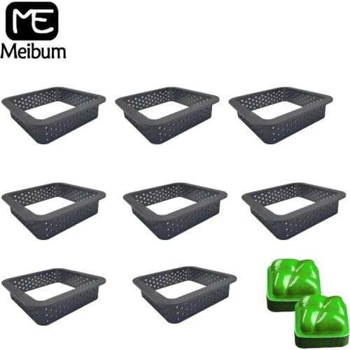 Cake Ring Set Plastic Perforated Square Shape Egg Tart French Dessert Mould Fruit Cookies Pastry Kitchen Baking Molds
