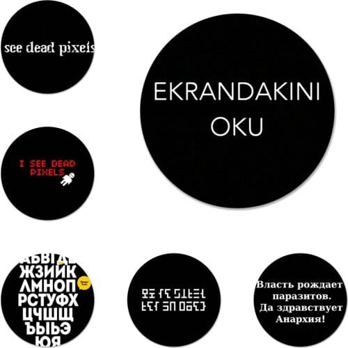 New Arrival Russian art aesthetic text Badge Brooch Pin Accessories For Clothes Backpack Decoration gift