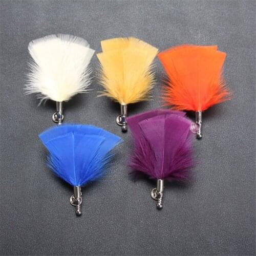 Wholesale Brooch 5Pcs/Lot Feather Colorful Brooch Handmade Fabric Brooches Men Brooches And Pins For Suits Lapel Pins For Women