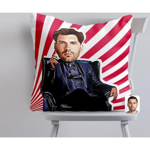 Personalized Custom Godfather Godfather Caricature Of White Yastık-9 Special Design Friends Lovers Gift Beautiful Memories Office decoration