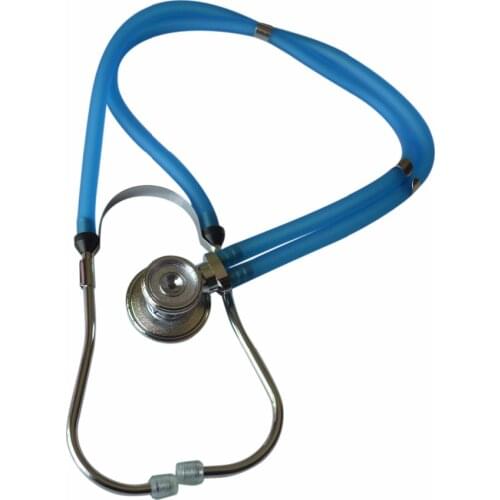 Portable Dual Head EMT Clinical Stethoscope Medical Auscultation Device Estetoscopio Transparent Blue Fonendoscopio