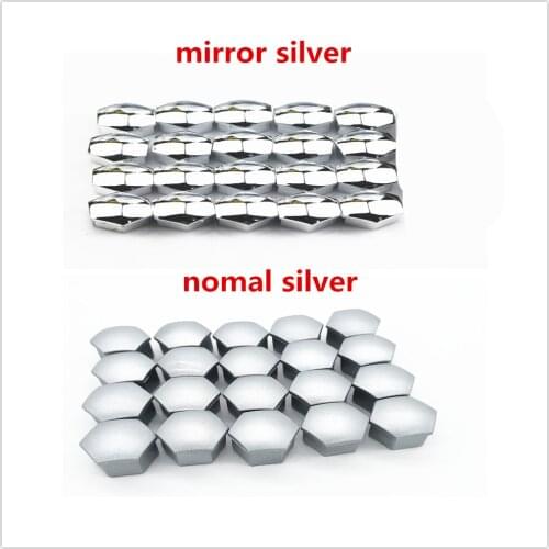 Silver 21m/ 19mm/17m Car Wheel Nut Caps Hub Screw Cover Bolt for Audi A4 Avant A4 Cabriolet A6L A8L TT TTS Any Cars