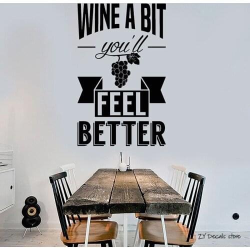 Wine Quote Wall Decals Alcohol Drink Bar Restaurant Stickers For Shops Removbale Art Mural Home Decoration Wallpaper L411