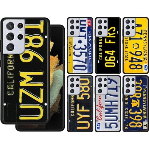 Retro Funny License Plate Number Case For Samsung Galaxy S21 S20 UltrA S21 S20 FE S10 S9 S8 Plus S7 Edge S10Lite S10e Cover