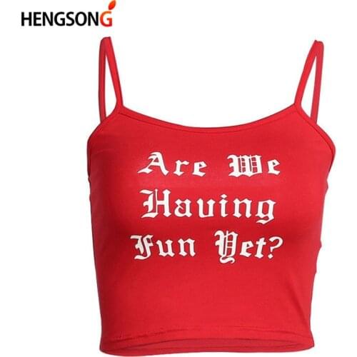 2021 New Summer Sexy Tank Tops Women Ladies Hot Crop Tops Red Solid Letters Printed Sleeveless Camisole Tops Womens Vest