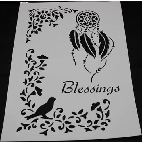 1pc Big Stencil Openwork Painting Template Embossing Accessories DIY Scrapbooking Coloring Diary Reusable Office School Supplies