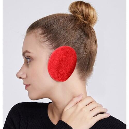 2pcs Men Women Two Parts Soft Portable Ear Muffs Windproof Solid Winter Warm Daily Non Slip Protection Band Less Polyester