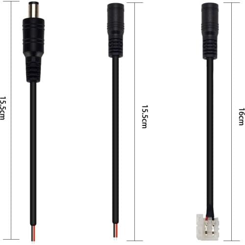 5PCS DC Male And Female Head Plug Line 12V Power Connector Adapter Lock Buckle Power Supply Wiring Connector for LED Strip Light
