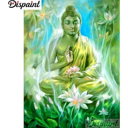 Dispaint Full Square/Round Drill 5D DIY Diamond Painting "Religious Buddha" 3D Embroidery Cross Stitch Home Decor Gift A11801