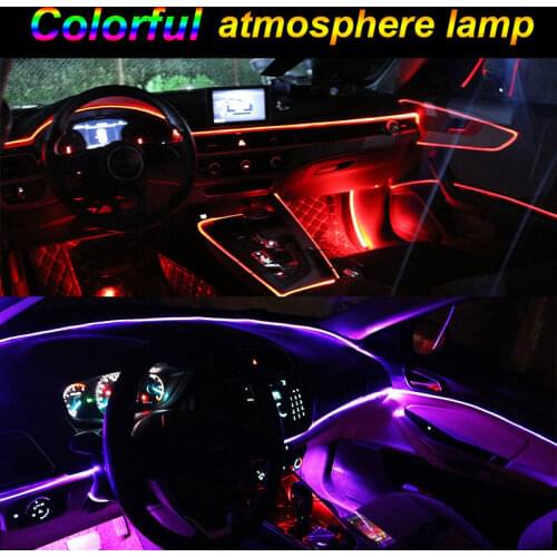 Car 12V LED Cold lights Flexible Neon EL Wire Auto Lamps on Car Cold Light Strips Line Interior Decoration Strips lamps