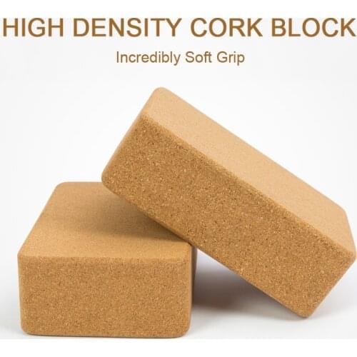 High Density Natural Cork Yoga Block Eco-friendly Non Toxic Blocks Yoga Brick Wooden Non Slip Yoga Support Fitness Equipment