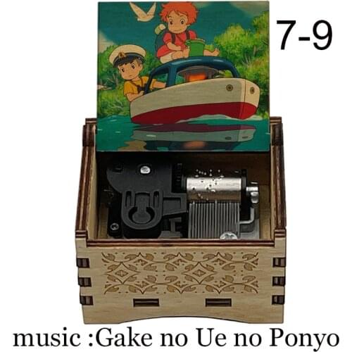 Wooden Gake no Ue no Ponyo ponyo on the cliff by the sea mechanical Music Box birthday Gift For Christmas Valentines day gift