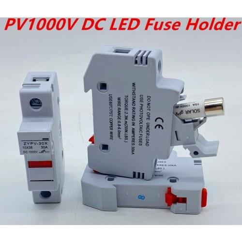 10sets Solar PV Fuse Holder DC 1000V with PV Fuses10A 15A 20A High Voltage for Solar System Protection