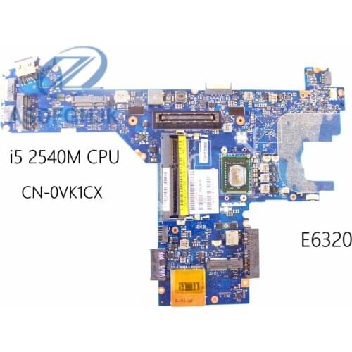 For Dell Laptop E6320 Laptop Motherboard 0VK1CX CN-0VK1CX LA-6611P W i5 2540M CPU 100% Test ok