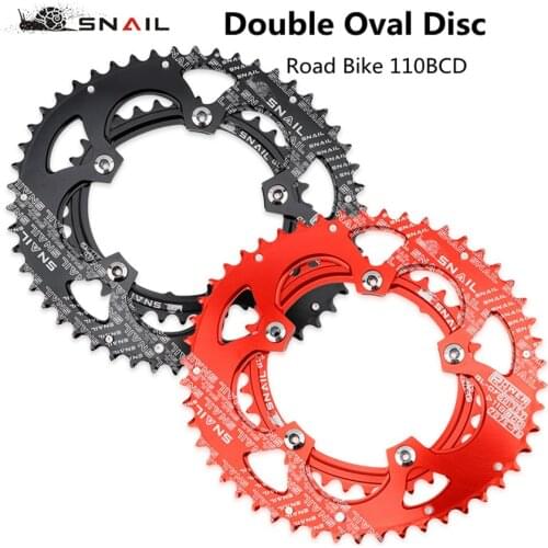 SNAIL Double Oval Disc Chainring Five Claws 110BCD Road Folding Bike Power Ellipsoidal Gear 35T 50T Chainwheel Cycling Parts