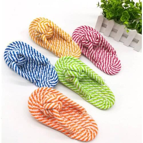 Pet Chewing Toy Flip Flop Cotton Rope Shoes Puppy Teeth Cleaning Toys For Small Medium Large Dogs Indoor Molar Teething Toy