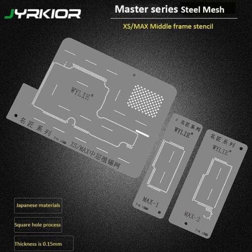 Jyrkior Middle-Level Planting Tin Mesh BGA Reballing Stencil Template For iPhone XS/MAX Logic Board Middle Frame