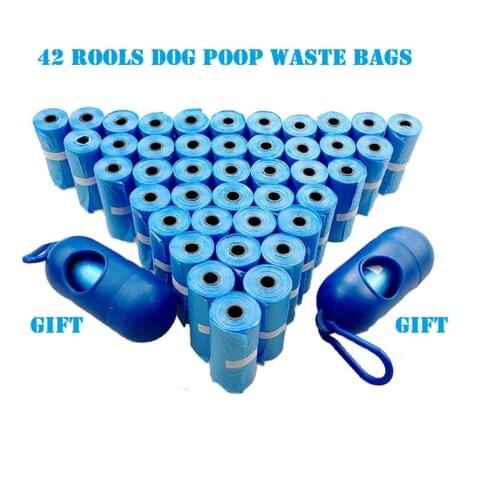 Quality 12/20/42 Rolls Dog Waste Bags with Dispenser and Leash Clip Poop Bag Pet Durable Refill Rolls Black Pooper Scoopers