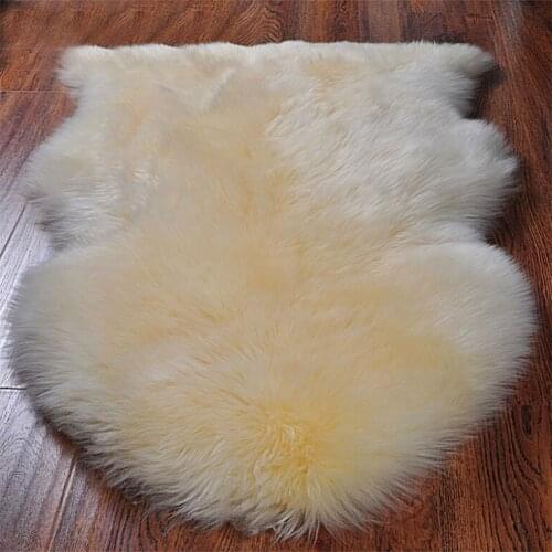 KAWOSEN Pure Wool Big Deluxe Whole Australian Sheepskin Plush Seat Cushion Cover Carpet Sofa Mat Bedroom Living Room BWSC01