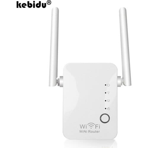 Kebidu Wifi Repeater Dual Antennas Wireless 2.4G Wifi Extender Router Wifi Signal Amplifier With 2pcs Antennas