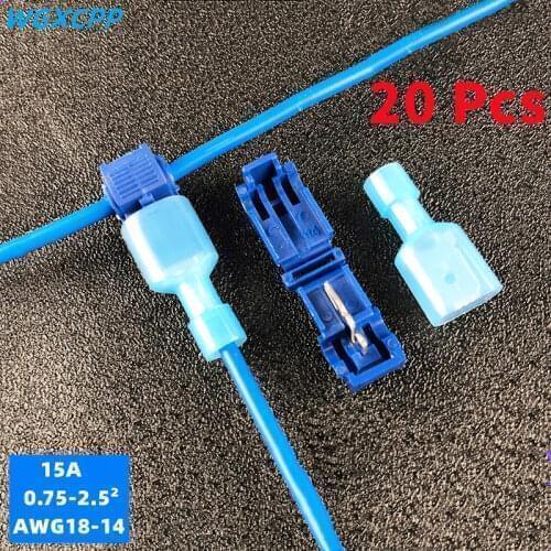20pc T-type terminal block,wire and cable connection clip,quick peel-free connector plug,household appliance accessory connector