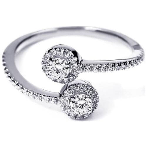 Tianyu Gems Silver Women Rings 3.5mm Moissanite Unique Design Finger Band Rings Round Diamonds 925 Fine Jewelry Gemstones Gifts