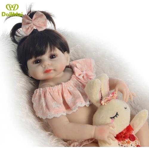 Bebes reborn corpo inteiro de silicone reborn baby girl dolls toys gift 19" 46cm can bathe newborn NPK DOLL for child gifts