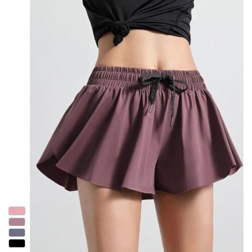 GAUENEEN Summer Running Shorts Women 2 In 1 Marathon Quick Dry Shorts Gym Loose Sport Shorts Breathable Yoga Shorts