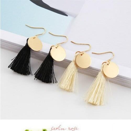 Small Wafer Silk Tassel Earrings Long Earrings For Women Wedding Party Jewelry Earrings Accessories Women Gift