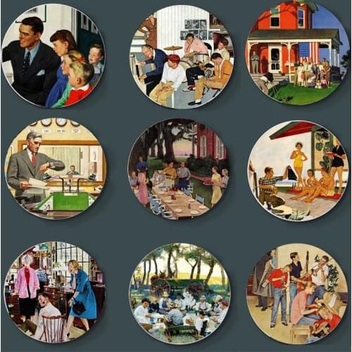 John Philip Falter Wall Plate Fashionable Art Plate Home Bar Decor European Style Decorative Plate High-End Wall Background