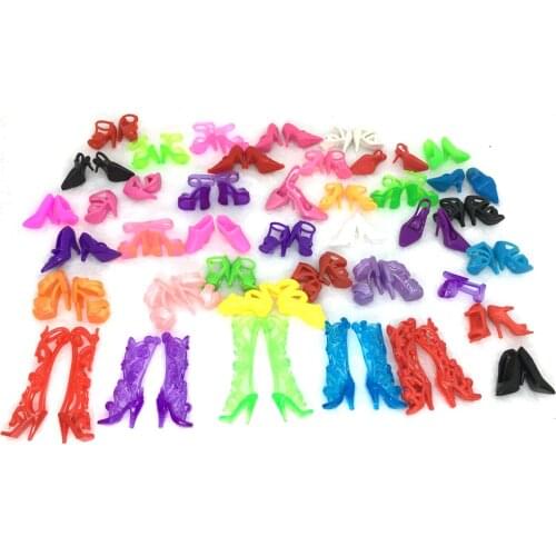NK Wholesale 40 Pairs 80pcs Doll Shoes Fashion Cute Colorful Assorted shoes for Barbie Doll with Different styles Baby Toy
