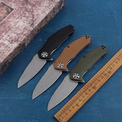New 7007 Flip Folding Knife with Ball Bearing 8Cr13MoV Blade Material G10 Handle Outdoor Camping Kitchen Knife EDC Tool