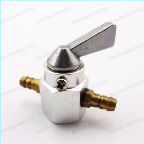 Silver ATV Quad Pit Dirt Bike 1/4" Petrol Gas Fuel Inline Petcock Valve For Motorcycle Pocket Moped Scooter