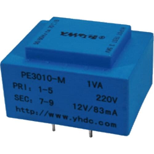 YHDC PE3010-M Power 1VA 230V/2*15V Encapsulated transformer for PCB Mounted isolation transformer
