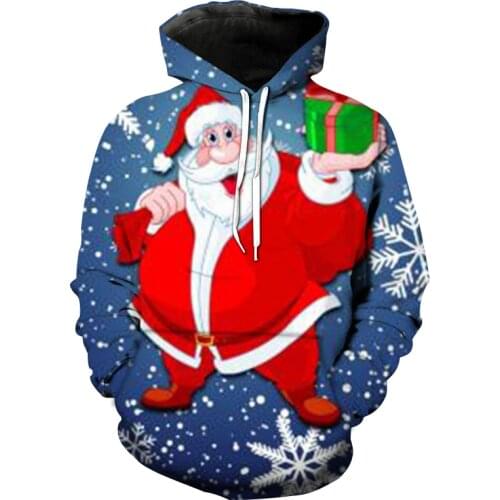Santa Hoodie Merry Christmas Gift Snow Print Harajuku Hoodie Men/Women Kawaii Sweatshirt Female Casual Long Sleeve Pullover Male