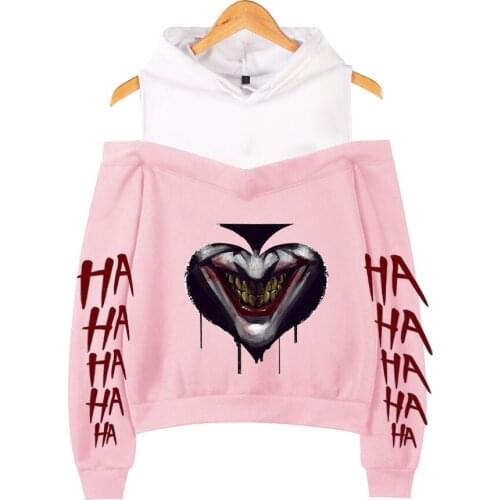 Joker Off-the-shoulder hoody women 2020 Aikooki Hot New Fashion Print joker hoody Strapless shoulder girls Sexy coats tops