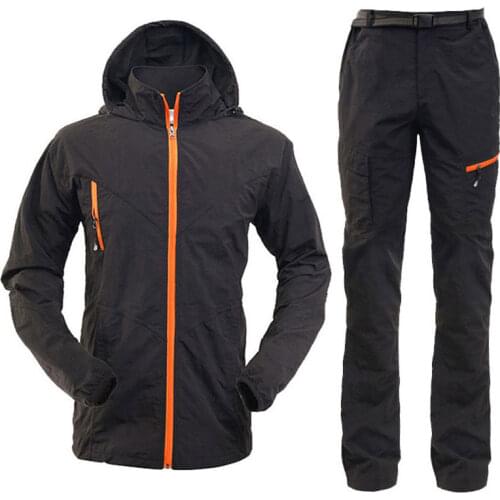 Fishing Men Outdoor Waterproof Sets Breathable Casual Fishing Hoodie Jackets Camping Sport Clothing Jacket Pants X312G