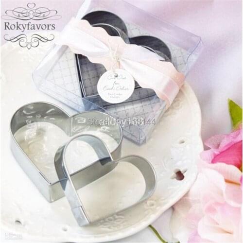 100SETS Heart Shaped Metal Cookie Cutter Favors Wedding Party Giveaways Birthday Gifts Ideas Bridal Shower