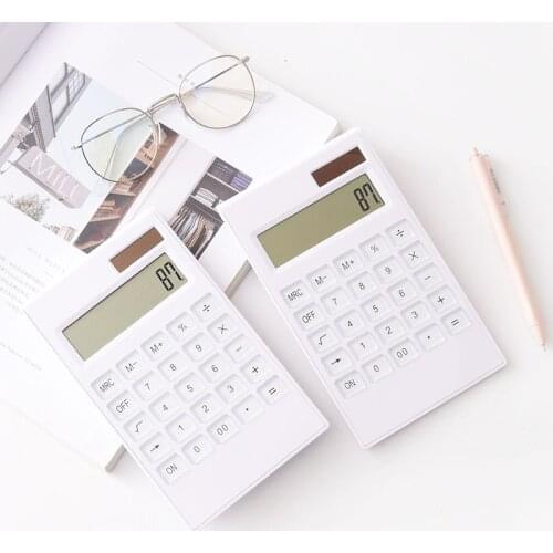 12 digit crystal key dual power portable large screen calculator financial accounting inventory office household stationery