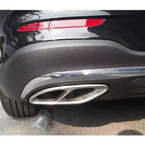 2pcs Exhaust Pipe Cover Trim For Mercedes Benz W205 W213 W176 W246 AMG A B C E GLC GLE Class Stainless Steel Car Styling Sticker