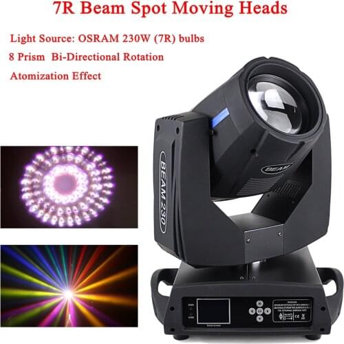 230W 7R Spot Beam 2IN1 Moving Head Light Equipment 8500K Color Temperature Moving Head Spot Dj Disco Party Lighting