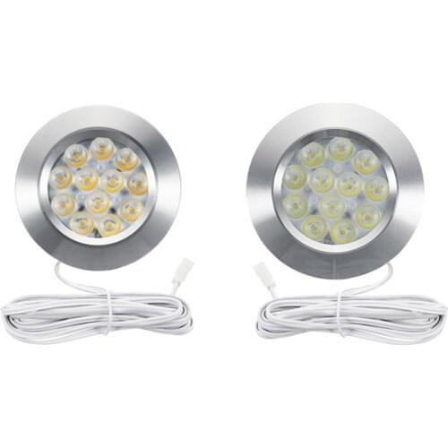 3W 12leds LED Under Cabinet Lighting Dimmable LED Puck Lights Downlight Spotlights for Home Kitchen Counter Bookshelf Lighting