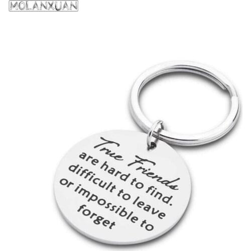 Friendship Gift Keychains for Women Best Friend Keychain Birthday Sister Besties BFF Stainless Steel Jewelry Keyring